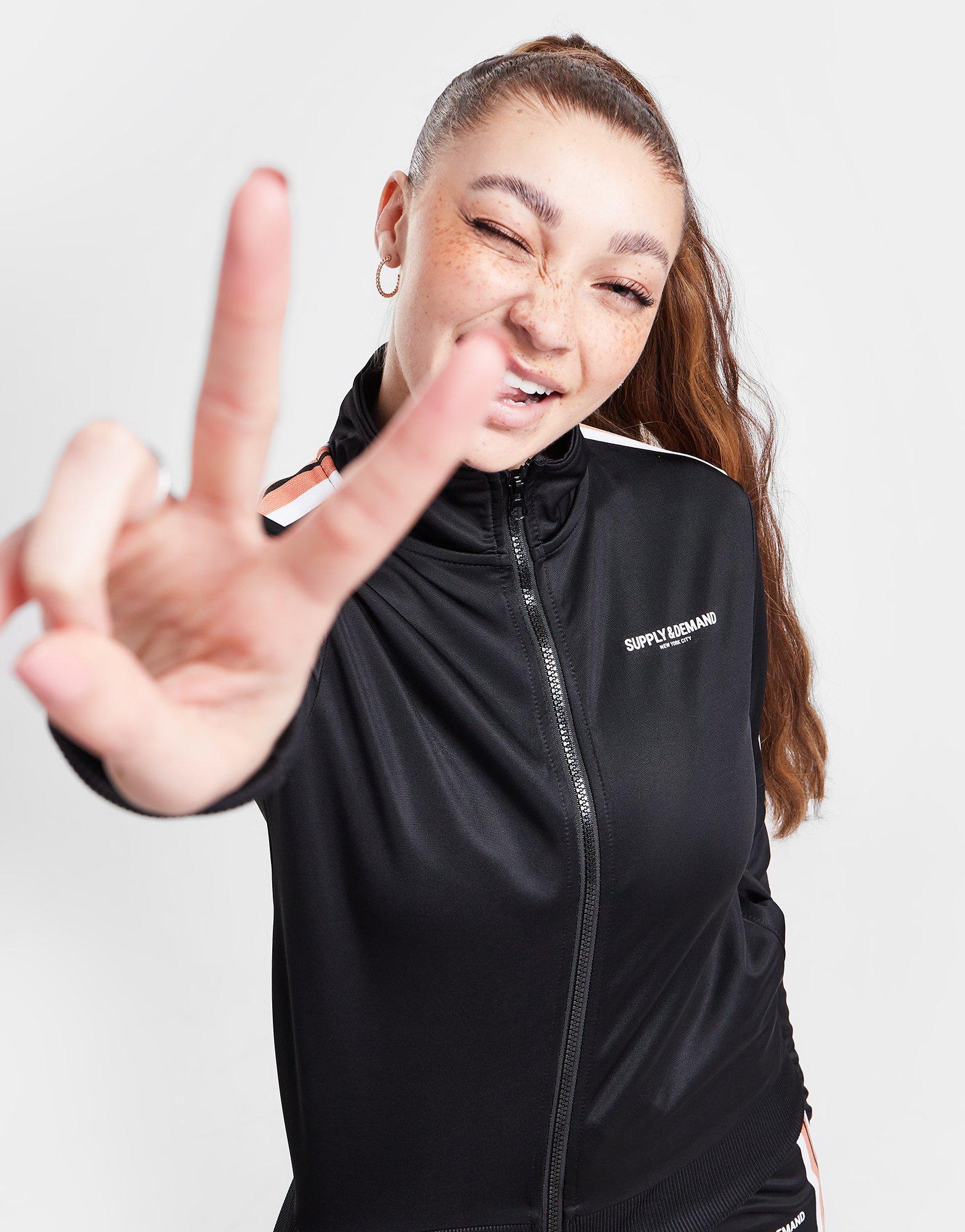 Női pulóver SUPPLY & DEMAND PULÓVER KAPUCNIS STRPE FZ TRCK TP SUPTW16027BLK Fekete