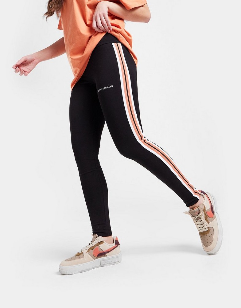 SUPPLY & DEMAND LEGGINGS ATHLETIC STRIPE LEGGINGS SUPTW16026BLK Čierna