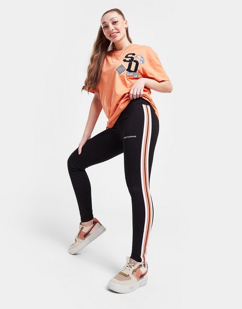 SUPPLY & DEMAND LEGGINGS ATHLETIC STRIPE LEGGINGS SUPTW16026BLK Čierna