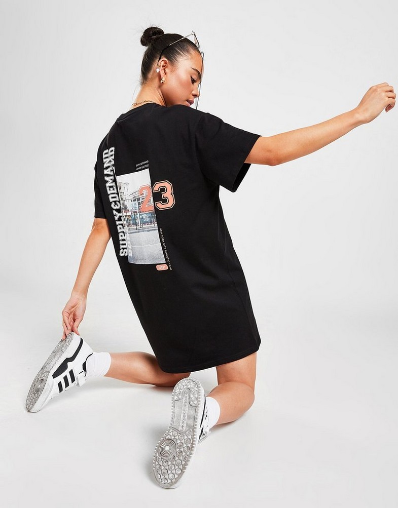 Női egyberuhák SUPPLY & DEMAND NŐI RUHA GRAPHIC BASKETBALL T-SHI SUPTW16101BLK Fekete