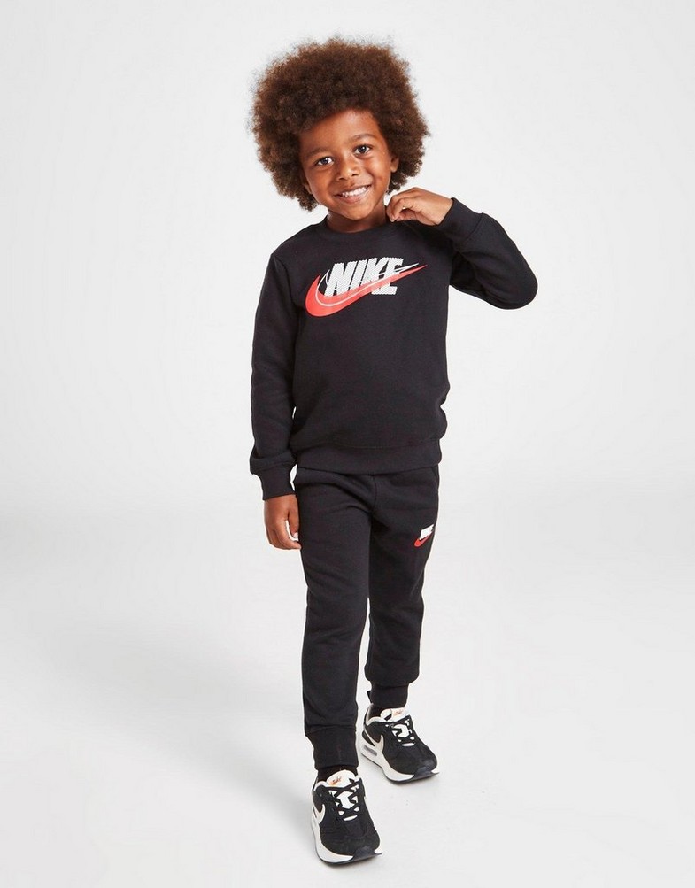 Bluza dziecięca JORDAN BLUZA DBL HBR CREW ST BLK/RD/REF 86J415-023 Czarny