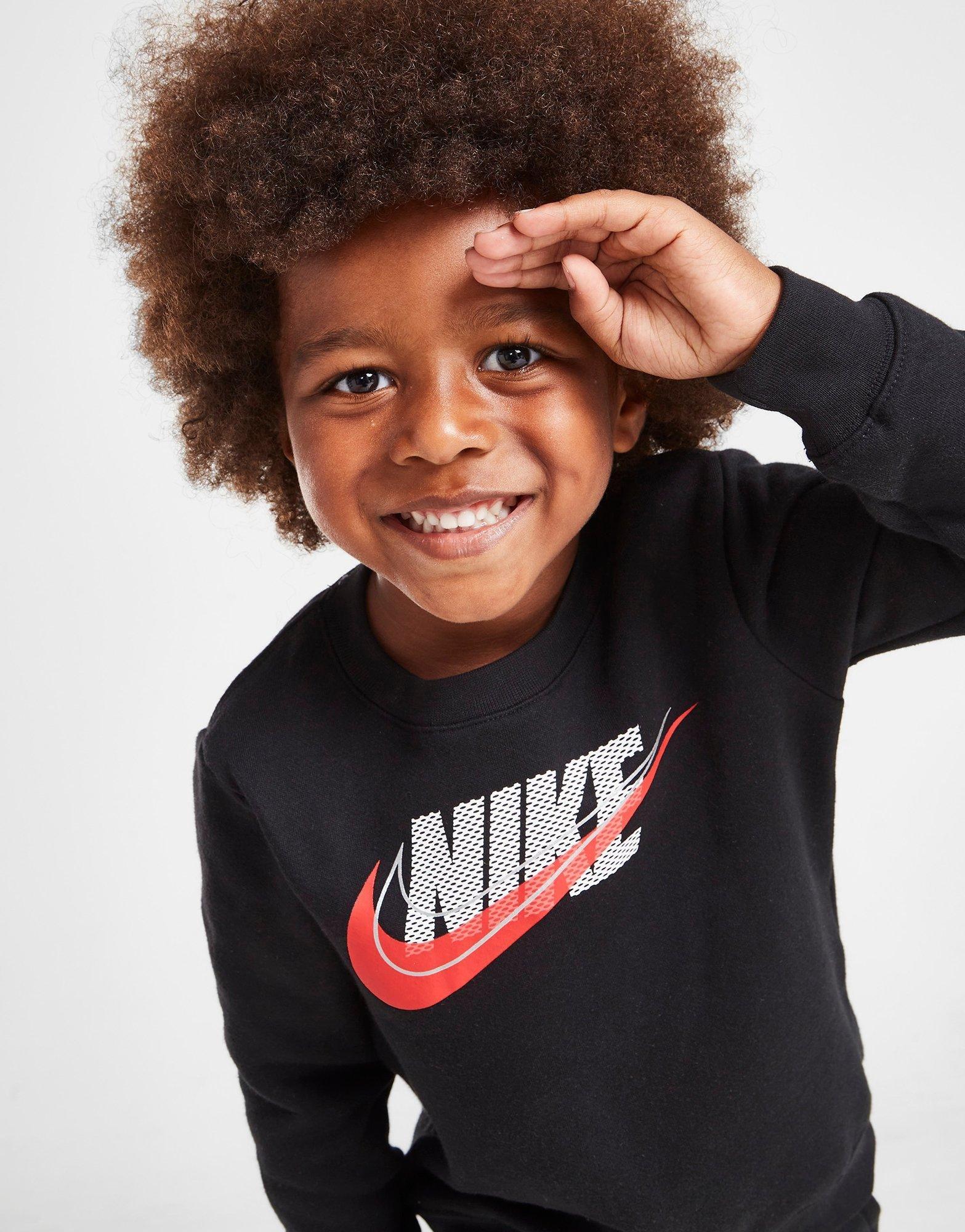 Detská mikina JORDAN MIKINA DBL HBR CREW ST BLK/RD/REF 86J415-023 Černá