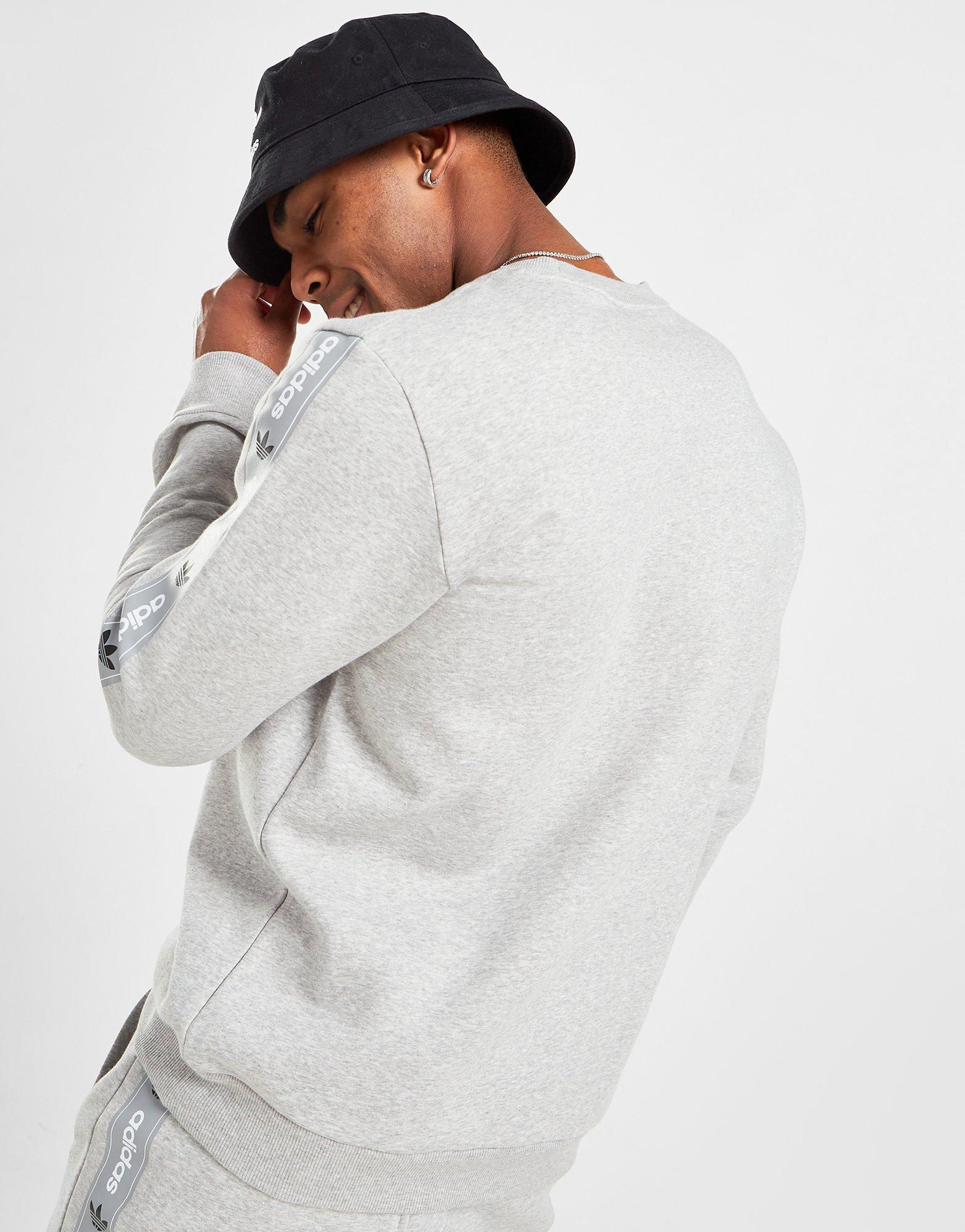 Pánska mikina ADIDAS TAPE CREW SWEATSHIRT HR8223 Sivá