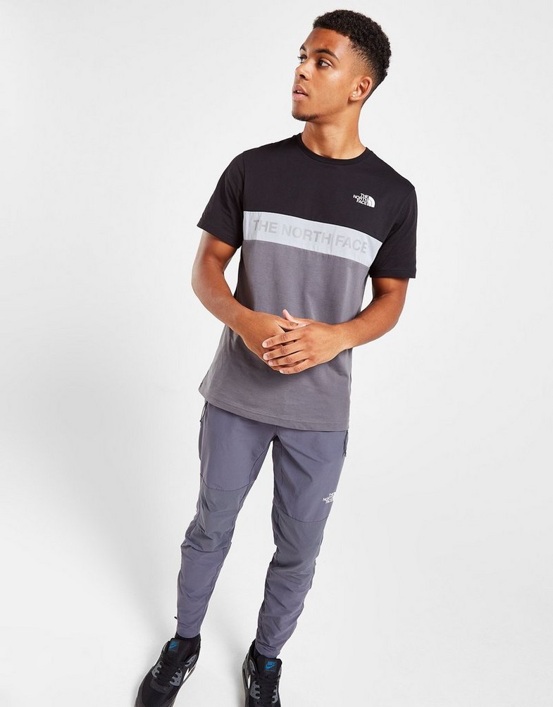 Koszulka, t-shirt męski THE NORTH FACE KRÓTKI RĘKAW COLOUR BLOCK GRID T-SHIRT NF0A3YJ81K11 Czarny