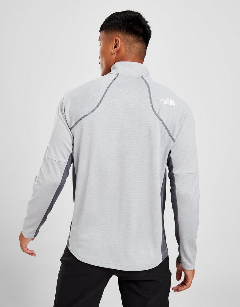 Koszulka, t-shirt męski THE NORTH FACE DŁUGI RĘKAW PERFORMANCE 1/4 ZIP TOP NF0A55CIUEM1 Szary