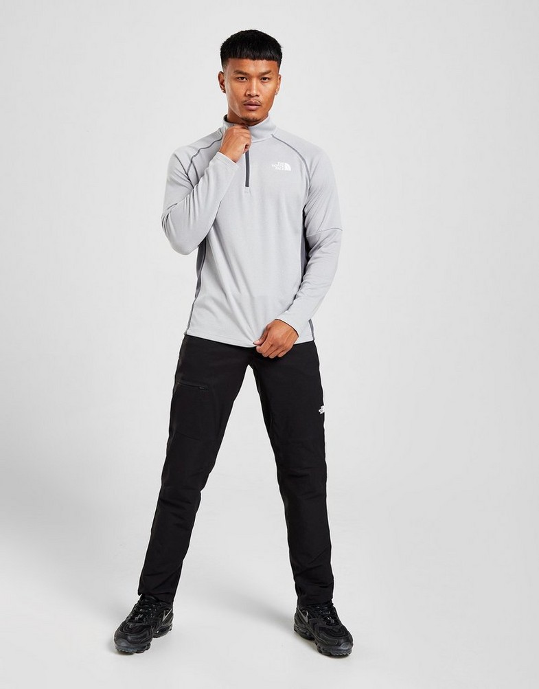 Koszulka, t-shirt męski THE NORTH FACE DŁUGI RĘKAW PERFORMANCE 1/4 ZIP TOP NF0A55CIUEM1 Szary