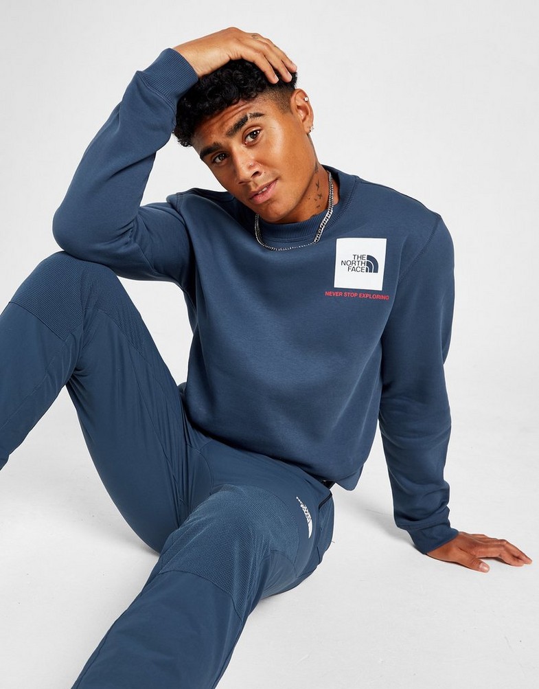 Bluza męska THE NORTH FACE ZWYKŁA FINE BOX CREW SWEATSHIRT NF0A7ZKPHDC1 Niebieski