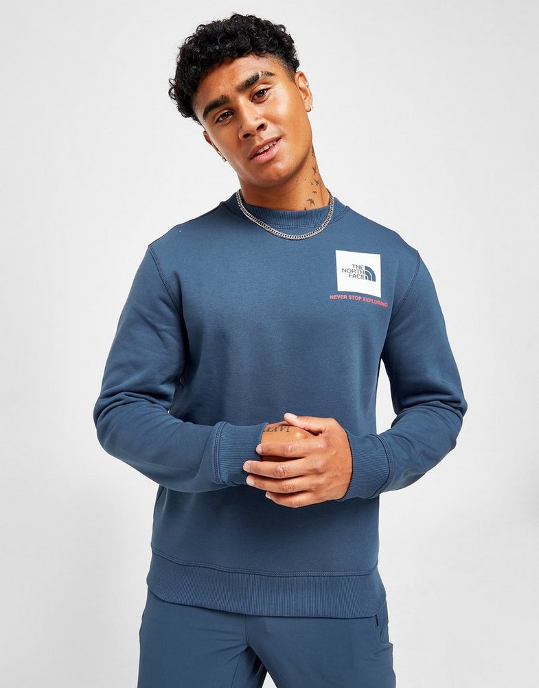 Bluza męska THE NORTH FACE ZWYKŁA FINE BOX CREW SWEATSHIRT NF0A7ZKPHDC1 Niebieski
