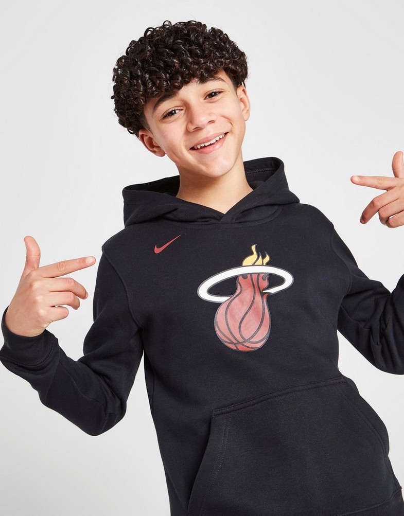 Koszulka, t-shirt dziecięcy NIKE KRÓTKI RĘKAW NBA MIAMI HEAT ESSENTIAL PULLOVER HOODIE JUNIOR 2Z2B7FFPQMIA Czarny