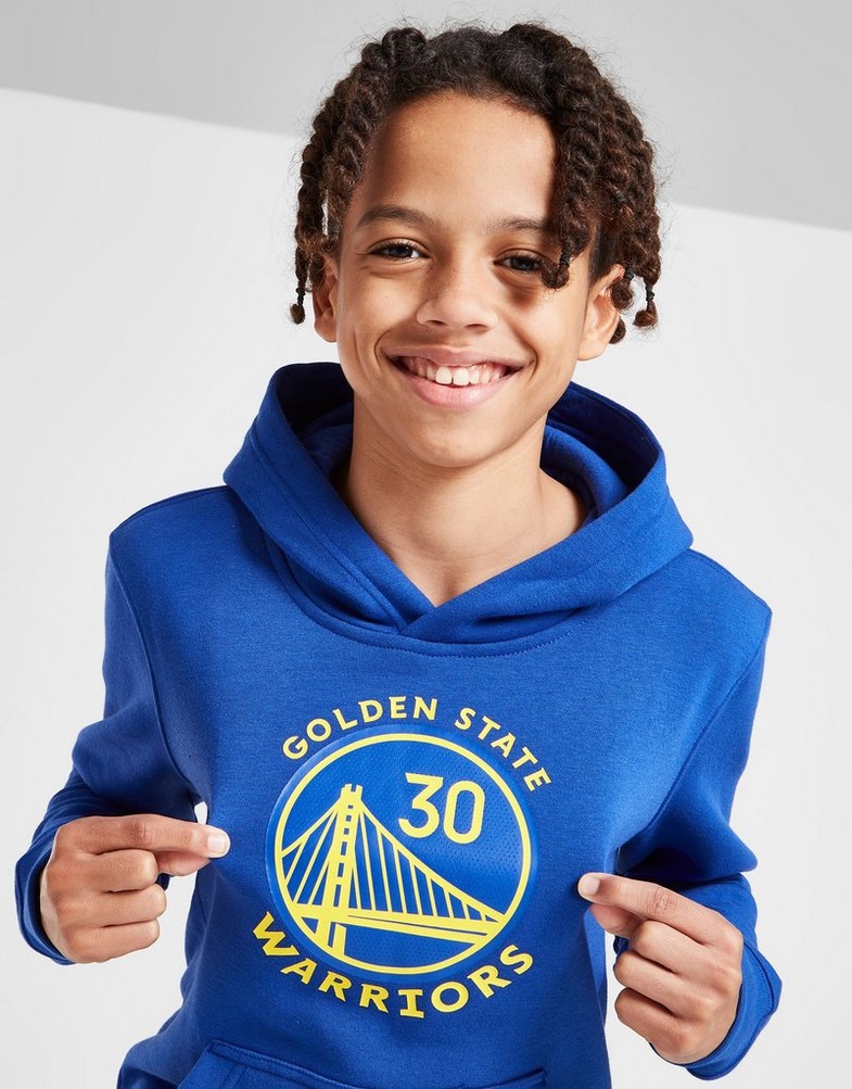 Koszulka, t-shirt dziecięcy NIKE KRÓTKI RĘKAW NBA GOLDEN STATE WARRIORS CURRY #30 HOODIE JUNIOR 2Z2B7FDE2GSW Niebieski