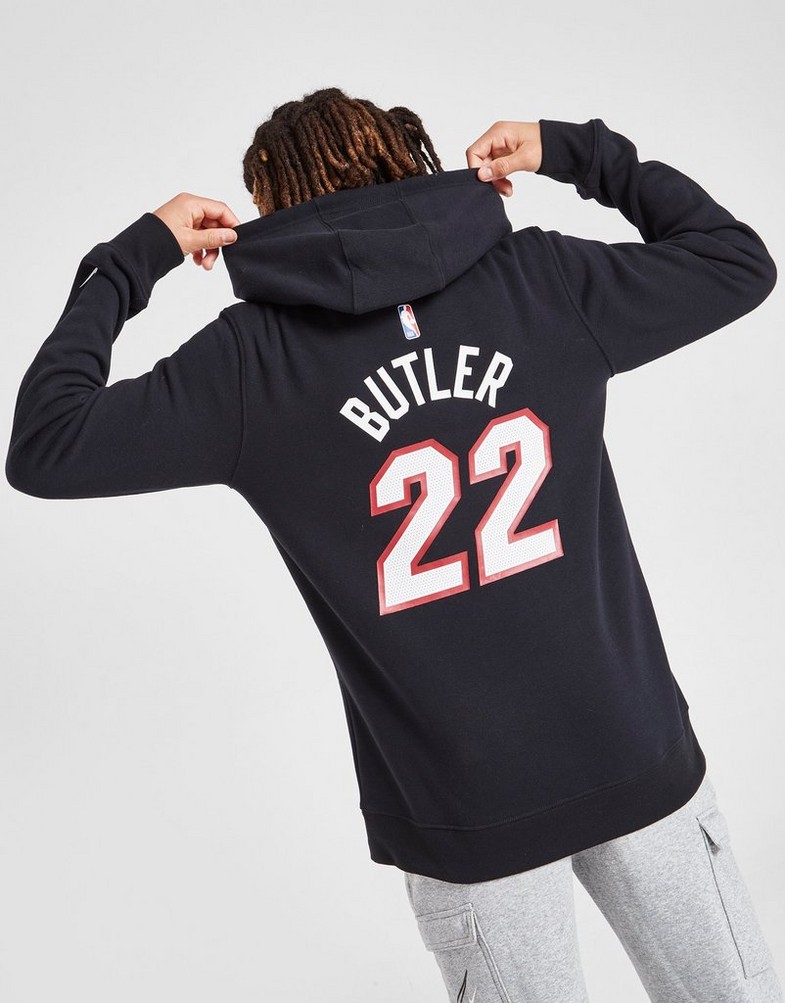 Koszulka, t-shirt dziecięcy NIKE KRÓTKI RĘKAW NBA MIAMI HEAT BUTLER #22 HOODIE JUNIOR 2Z2B7FDE2MIA Czarny