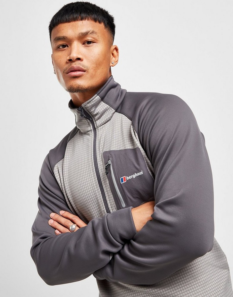 Bluză pentru bărbați BERGHAUS CĂCIULĂ SIDLEY 1/2 ZIP SWEATSHIRT  4A001582CY1 Gri