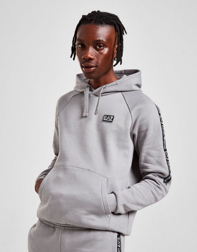 Bluza męska EMPORIO ARMANI Z KAPTUREM TAPE OVERHEAD HOODIE 6LPMJ5PJ07Z1907 Szary