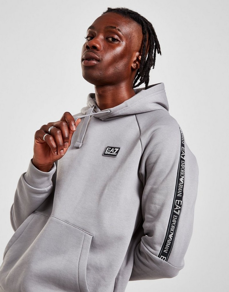 Bluza męska EMPORIO ARMANI Z KAPTUREM TAPE OVERHEAD HOODIE 6LPMJ5PJ07Z1907 Szary