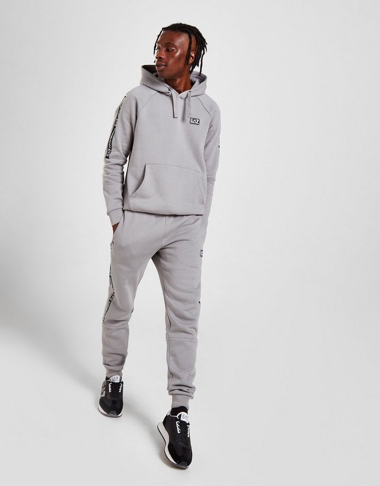 Bluza męska EMPORIO ARMANI Z KAPTUREM TAPE OVERHEAD HOODIE 6LPMJ5PJ07Z1907 Szary