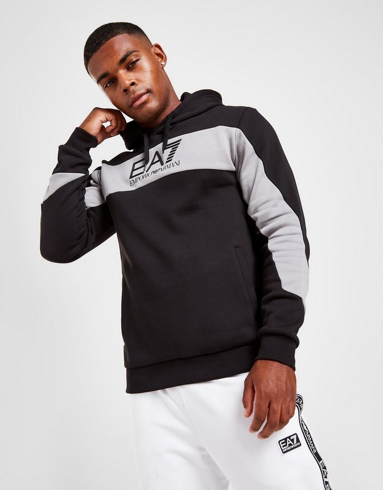 Bluza męska EMPORIO ARMANI Z KAPTUREM COLOUR BLOCK OVERHEAD HOODIE 6LPMJ3PJ07Z1200 Czarny