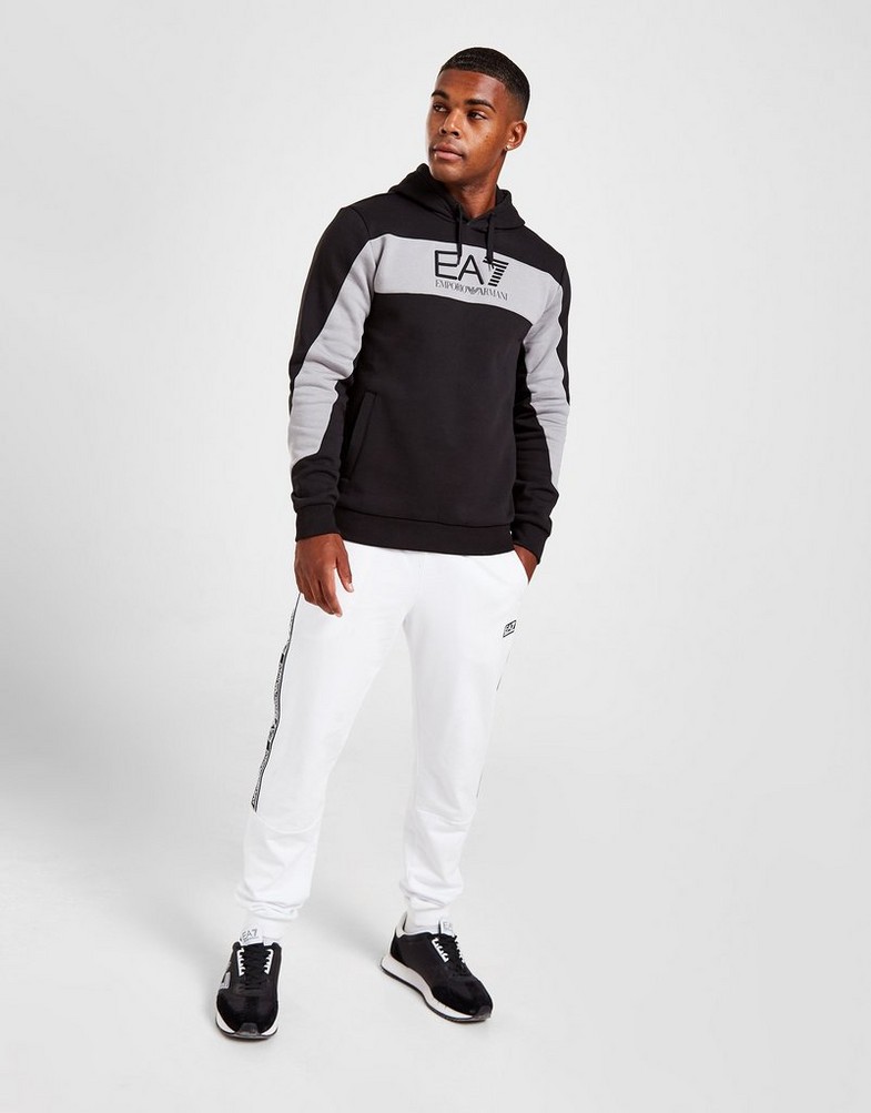 Bluza męska EMPORIO ARMANI Z KAPTUREM COLOUR BLOCK OVERHEAD HOODIE 6LPMJ3PJ07Z1200 Czarny