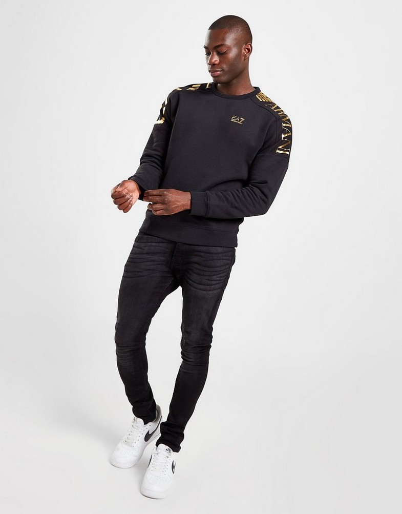 Bluza męska EMPORIO ARMANI ZWYKŁA EXTENDED LOGO CREW SWEATSHIRT 6LPM54PJHLZ1200 Czarny