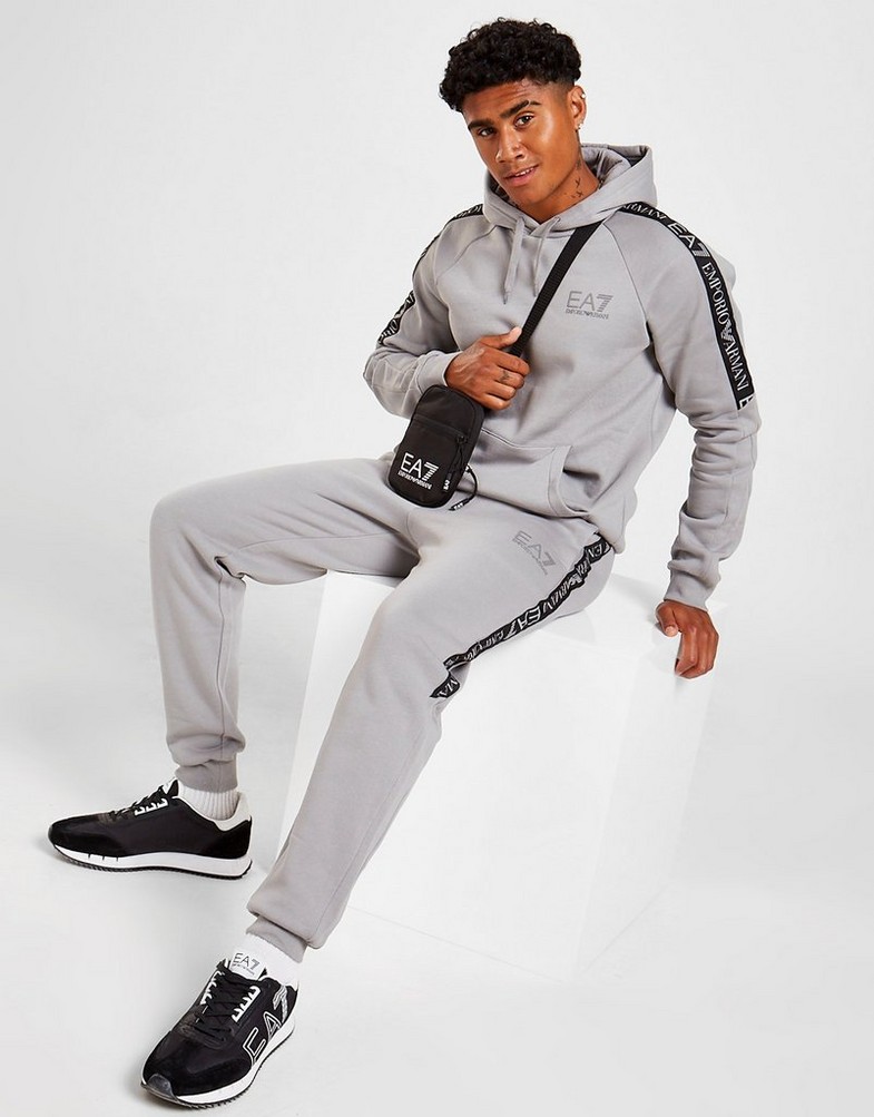 Komplet dresowy męski EMPORIO ARMANI DRES TAPE REFLECT OVERHEAD TRACKSUIT 6LPVJ2PJ07Z1907 Szary
