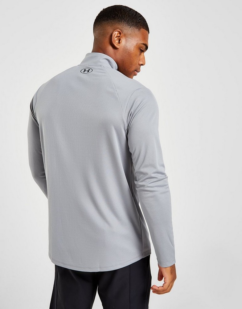 Koszulka, t-shirt męski UNDER ARMOUR DŁUGI RĘKAW QUADRA 1/4 ZIP TOP 1370164-035 Szary