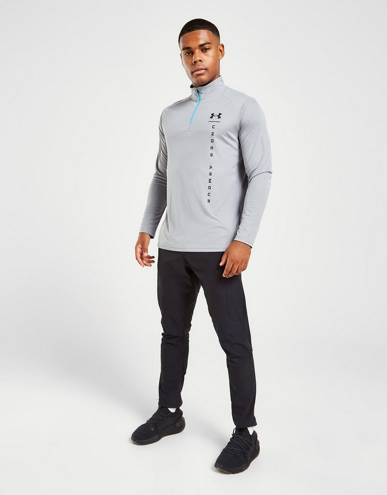 Koszulka, t-shirt męski UNDER ARMOUR DŁUGI RĘKAW QUADRA 1/4 ZIP TOP 1370164-035 Szary