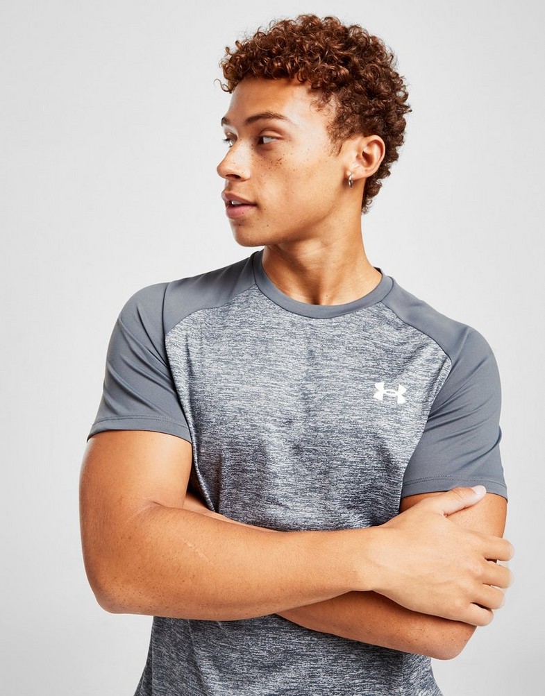 Koszulka, t-shirt męski UNDER ARMOUR T-SHIRT TECH TWIST T PITCH 1370158-013 Szary