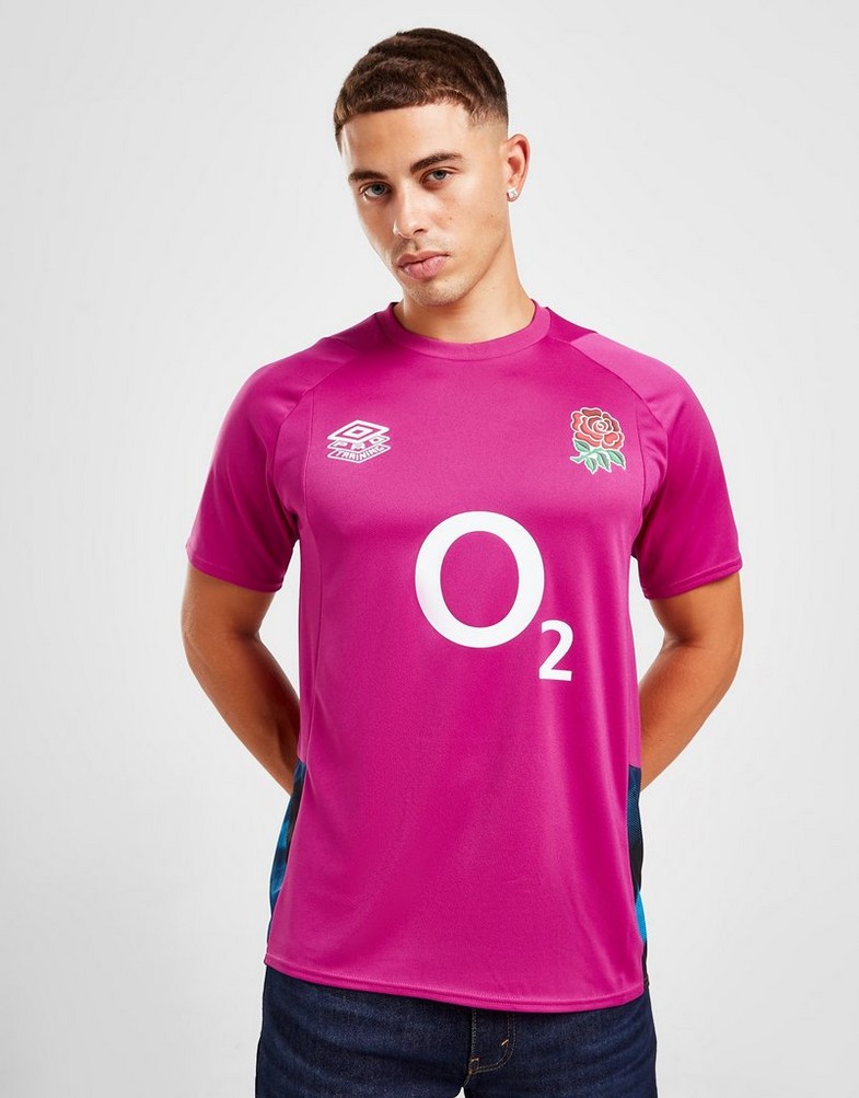 Koszulka, t-shirt męski UMBRO KRÓTKI RĘKAW ENGLAND RUGBY 2022 GYM TRAINING T-SHIRT 97071ULGG Fioletowy