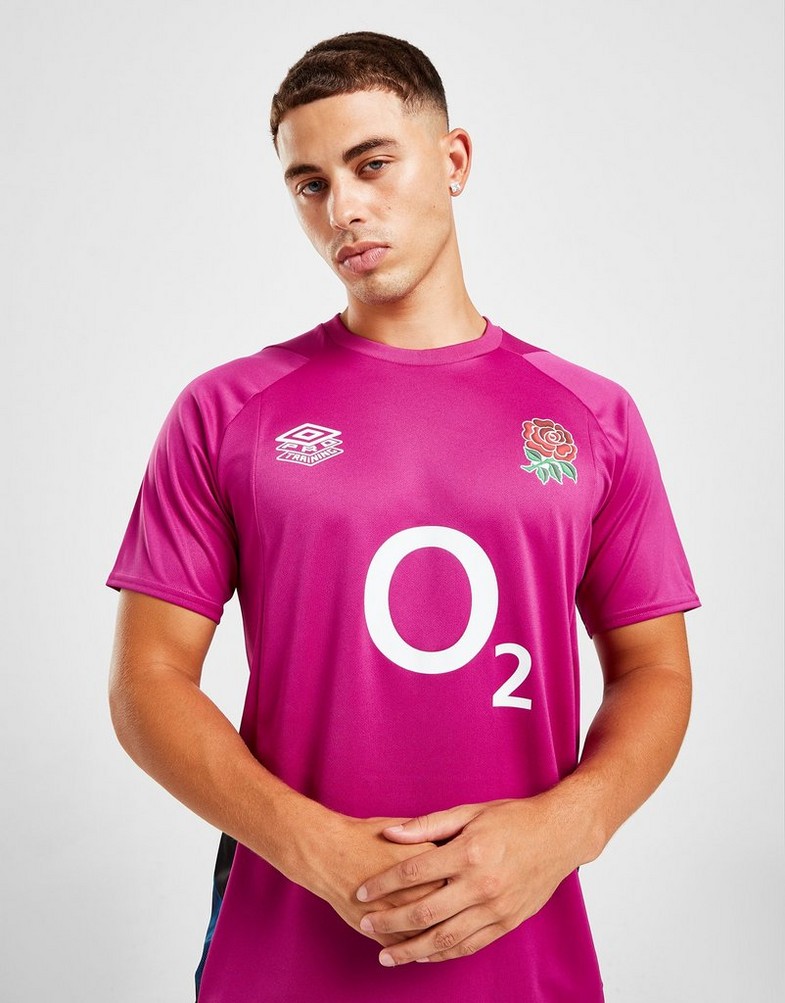 Koszulka, t-shirt męski UMBRO KRÓTKI RĘKAW ENGLAND RUGBY 2022 GYM TRAINING T-SHIRT 97071ULGG Fioletowy