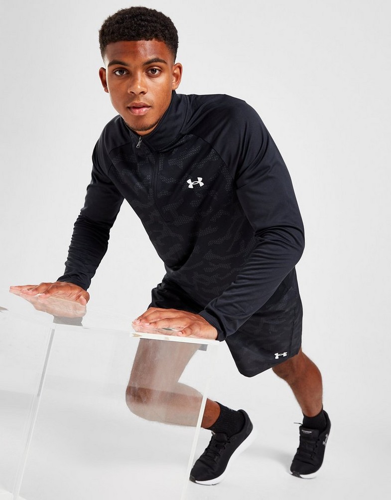 Bluza męska UNDER ARMOUR BLUZA ROZP. CAMO AOP 1/4 ZP BLK/WT 1373163-002 Czarny