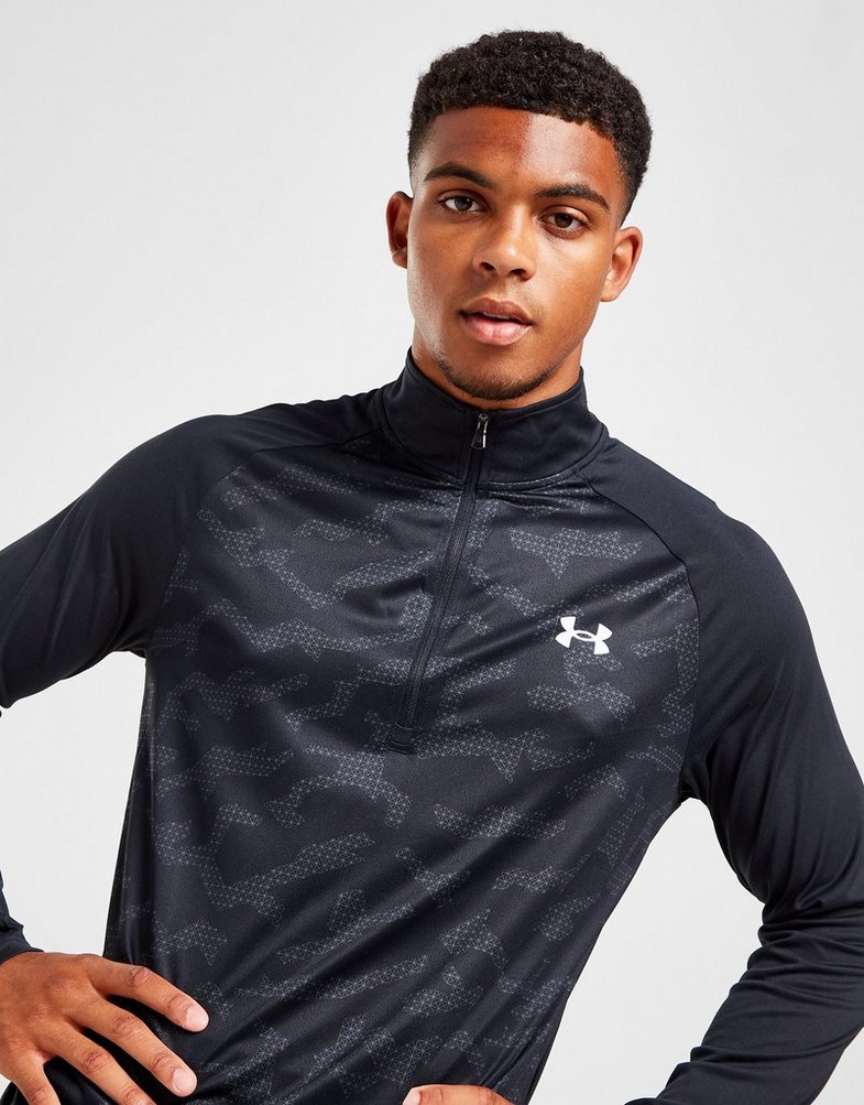 Bluza męska UNDER ARMOUR BLUZA ROZP. CAMO AOP 1/4 ZP BLK/WT 1373163-002 Czarny