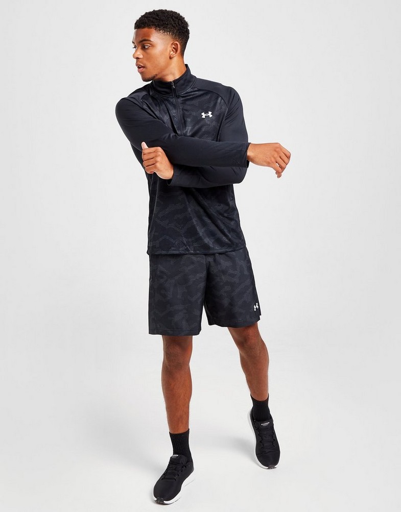 Bluza męska UNDER ARMOUR BLUZA ROZP. CAMO AOP 1/4 ZP BLK/WT 1373163-002 Czarny