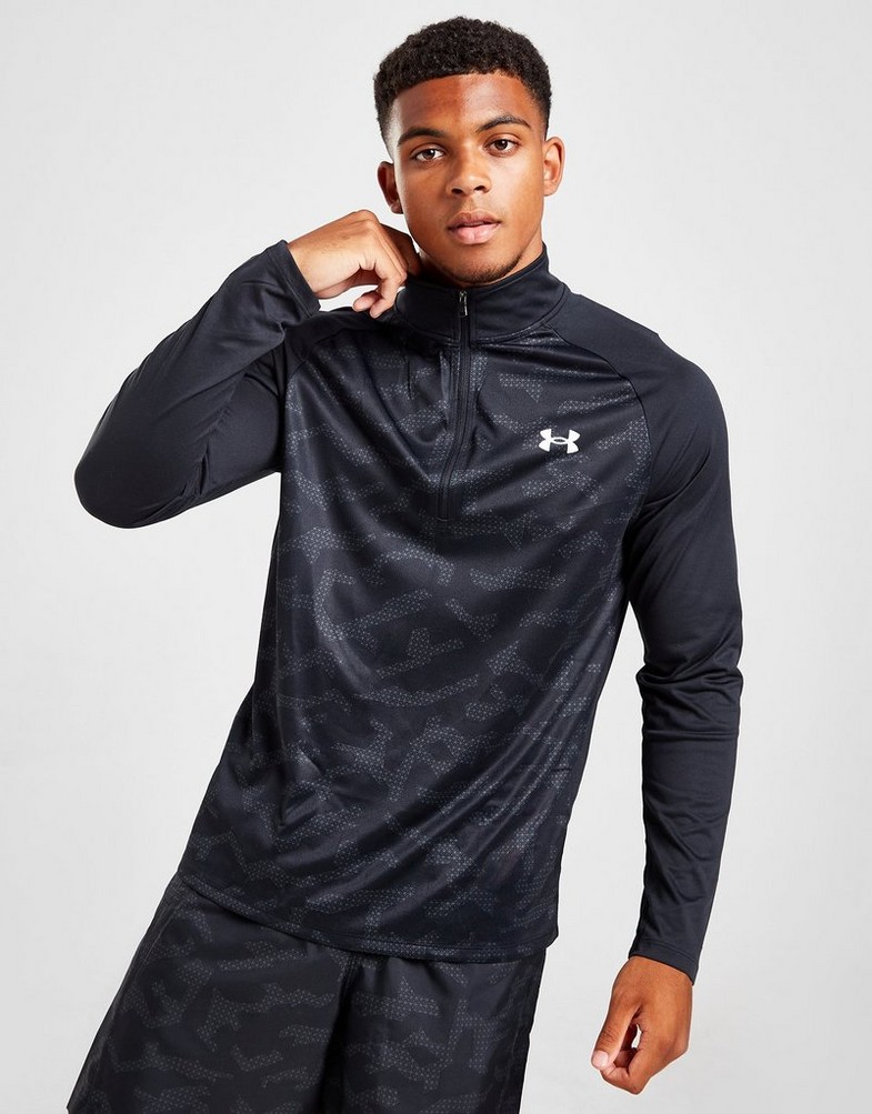Bluza męska UNDER ARMOUR BLUZA ROZP. CAMO AOP 1/4 ZP BLK/WT 1373163-002 Czarny