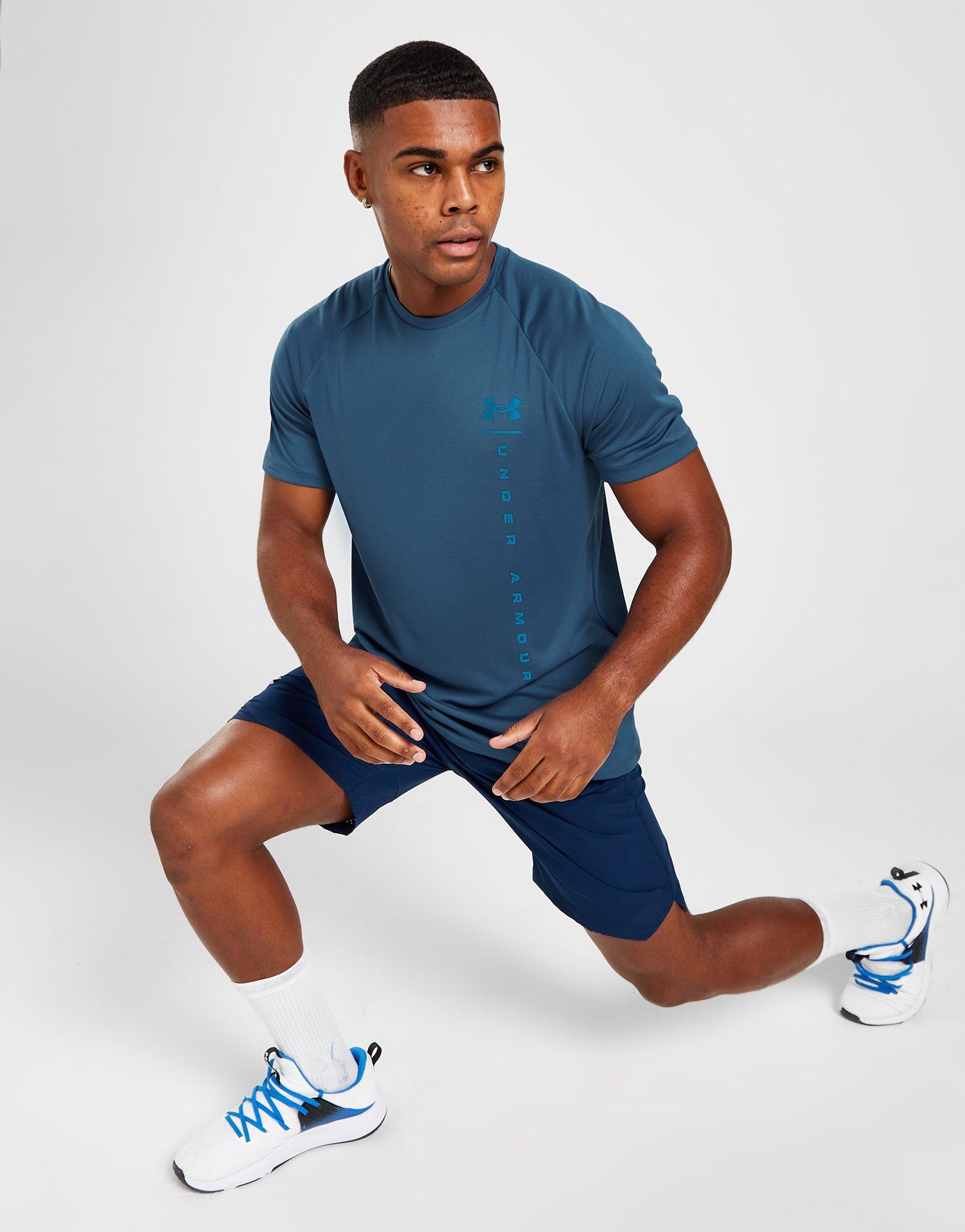 Мъжка тениска UNDER ARMOUR ТЕНИСКА TECH QUAD TEE 1370161-437 Син