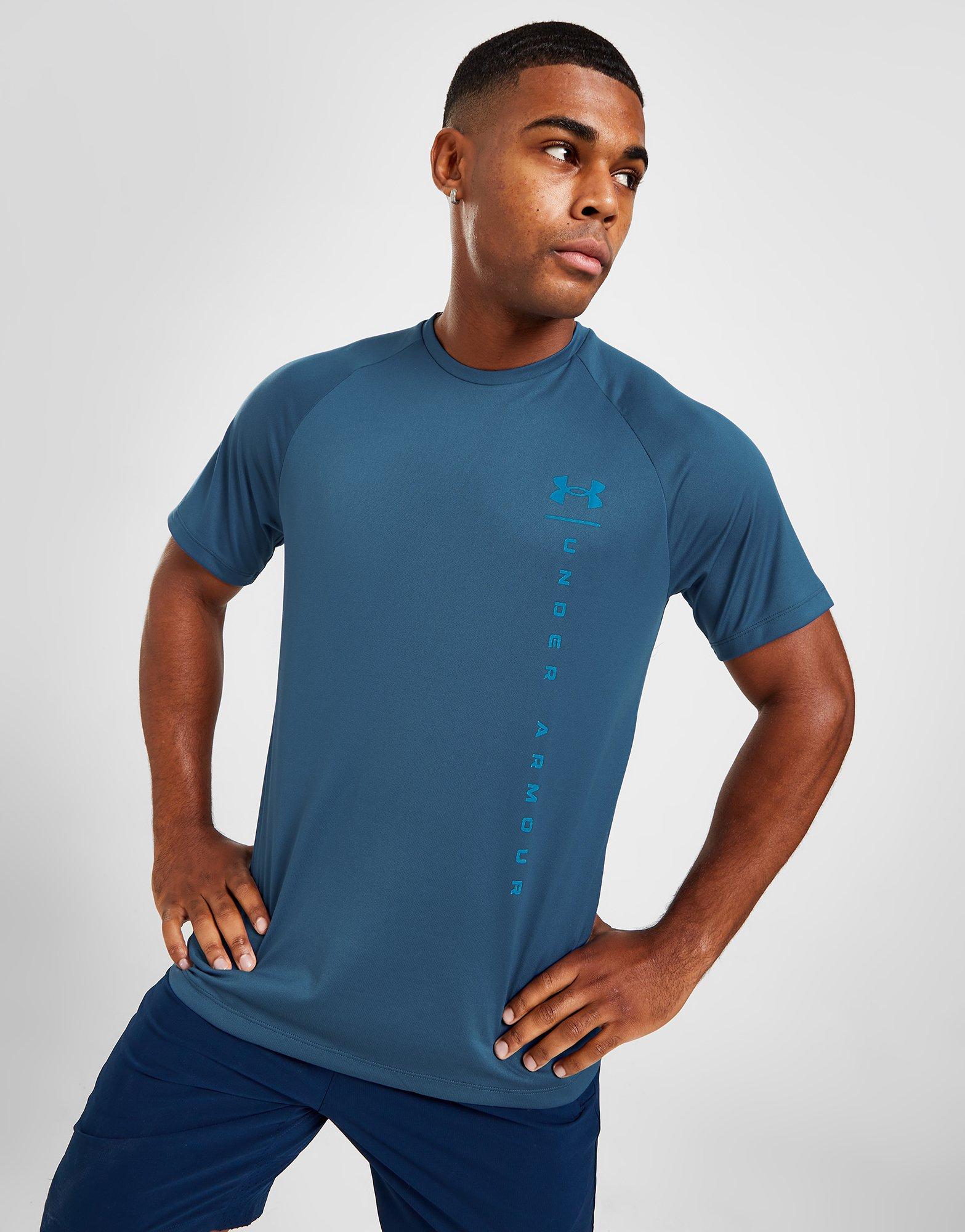 Мъжка тениска UNDER ARMOUR ТЕНИСКА TECH QUAD TEE 1370161-437 Син