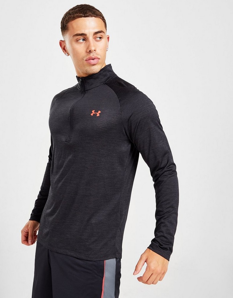 Koszulka, t-shirt męski UNDER ARMOUR DŁUGI RĘKAW TECH 1/4 ZIP TOP 1328495-005 Czarny