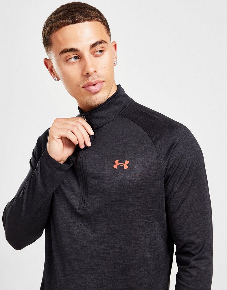 Koszulka, t-shirt męski UNDER ARMOUR DŁUGI RĘKAW TECH 1/4 ZIP TOP 1328495-005 Czarny