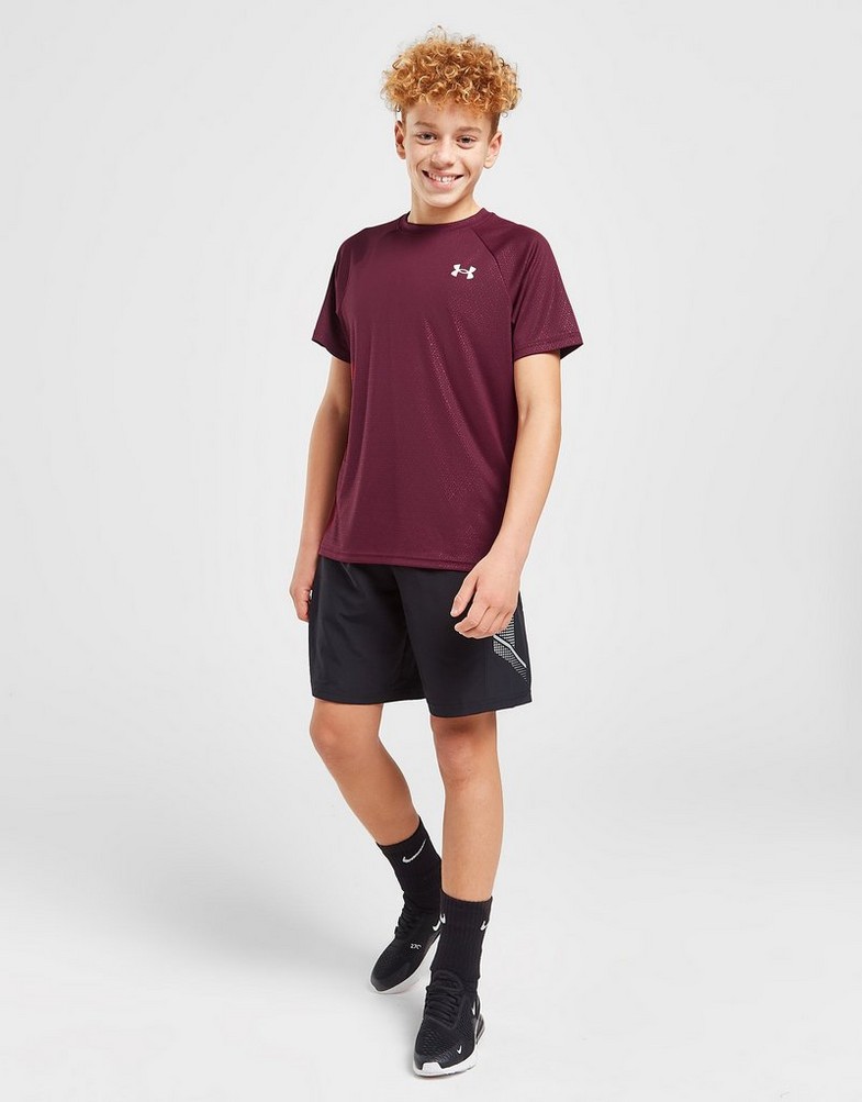 Koszulka, t-shirt dziecięcy UNDER ARMOUR KRÓTKI RĘKAW TECH EMBOSS T-SHIRT JUNIOR 1372817-655 Czerwony