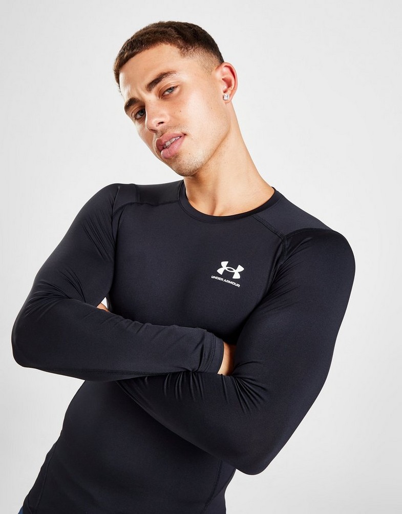 Koszulka, t-shirt męski UNDER ARMOUR DŁUGI RĘKAW HEATGEAR LONG SLEEVE TOP 1361524-001 Czarny