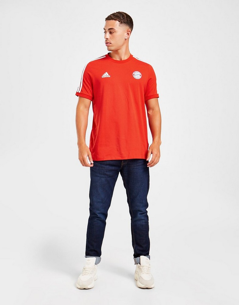 Koszulka, t-shirt męski ADIDAS KRÓTKI RĘKAW FC BAYERN MUNICH DNA 3-STRIPES T-SHIRT HF1361 Czerwony