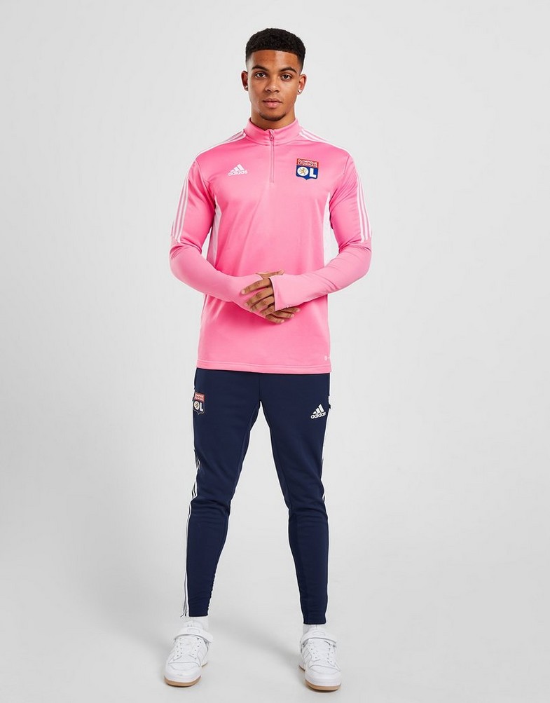 Komplet dresowy męski ADIDAS DRES OLYMPIQUE LYON TRAINING TOP GA8987 Różowy