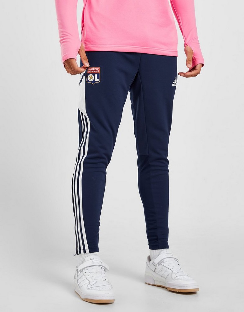 Komplet dresowy męski ADIDAS DRES OLYMPIQUE LYON TRAINING TRACK PANTS GA8990 Niebieski