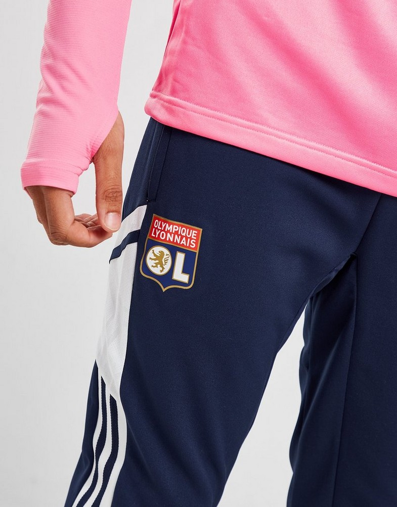 Komplet dresowy męski ADIDAS DRES OLYMPIQUE LYON TRAINING TRACK PANTS GA8990 Niebieski