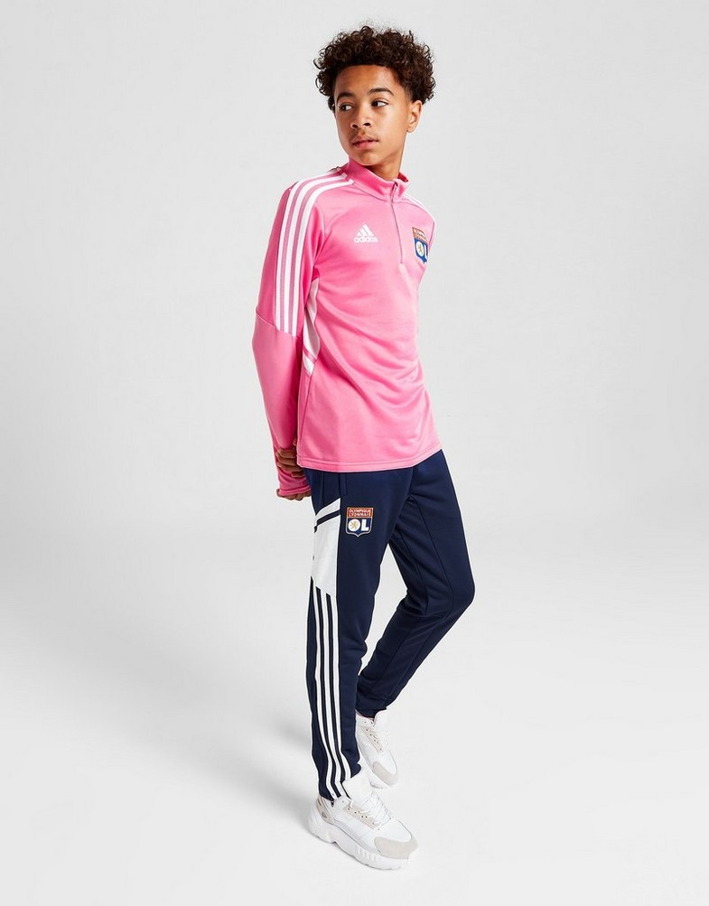 Komplet dresowy dziecięcy ADIDAS DRES OLYMPIQUE LYON TRAINING TRACK PANTS JUNIOR GA8991 Granatowy