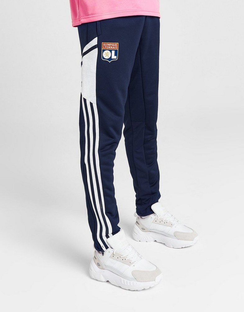 Komplet dresowy dziecięcy ADIDAS DRES OLYMPIQUE LYON TRAINING TRACK PANTS JUNIOR GA8991 Granatowy