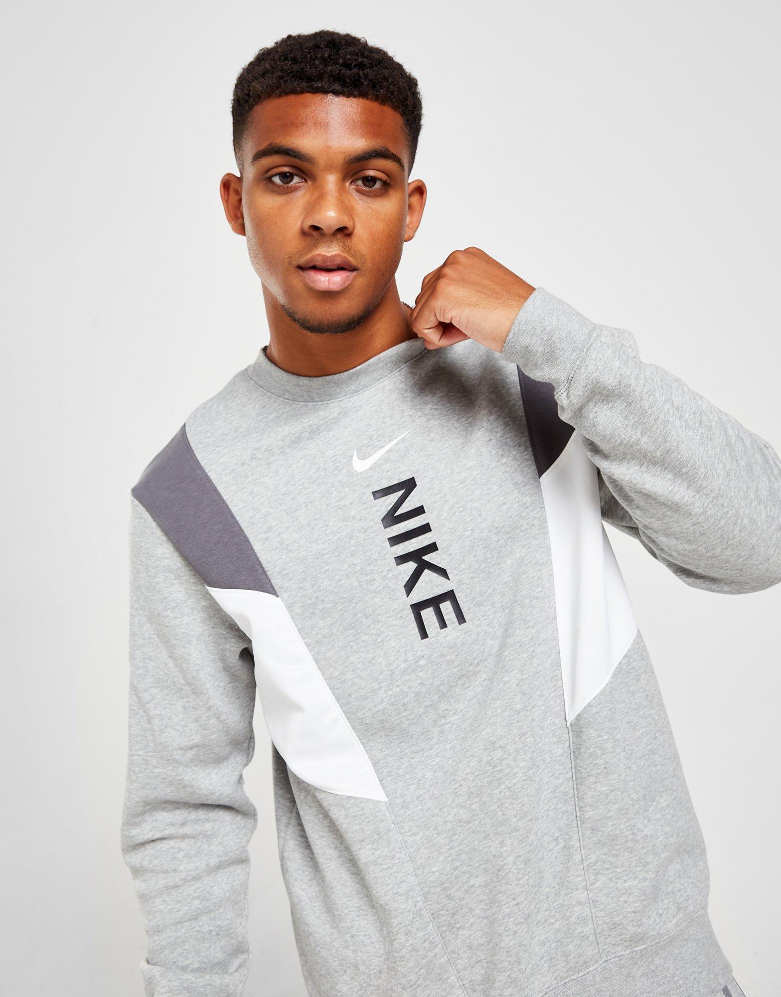 Pánska mikina NIKE MIKINA HYBRID FLC CRW DGH/WHT DV2329-063 Sivá