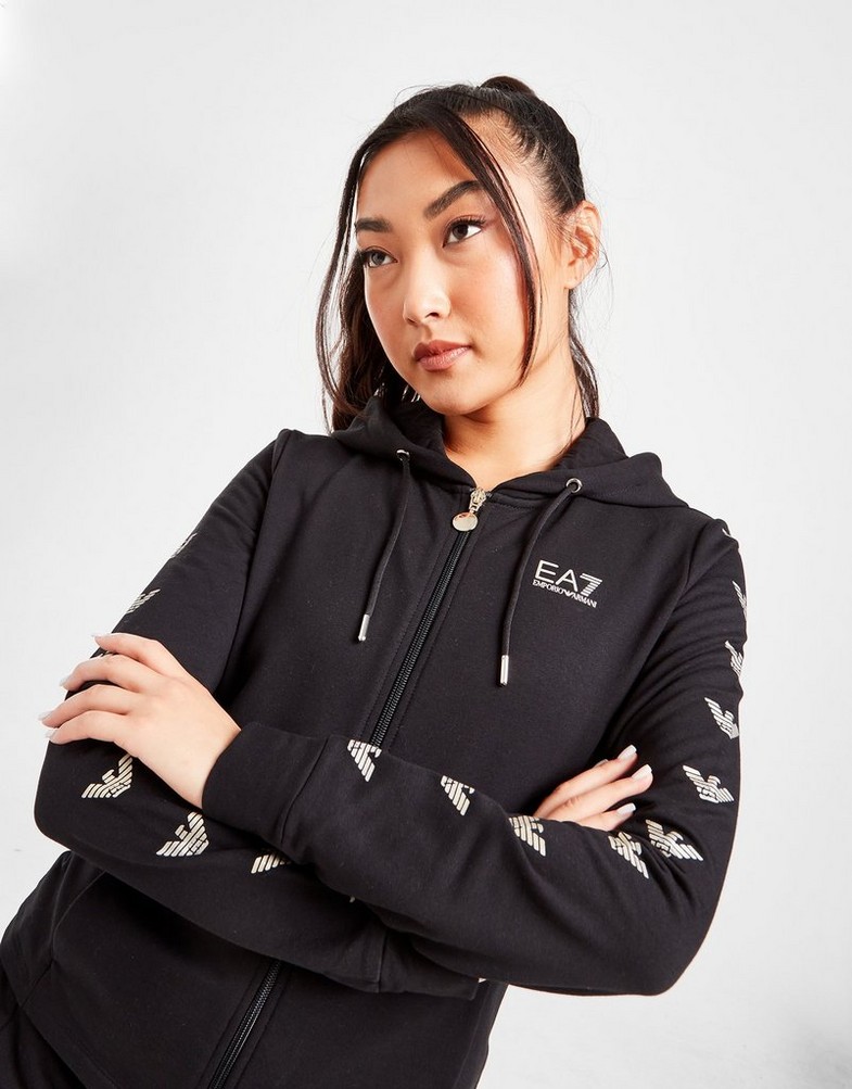 Bluza damska EMPORIO ARMANI Z KAPTUREM EAGLE FULL ZIP HOODIE 6LTM28TJJRZ0200 Czarny