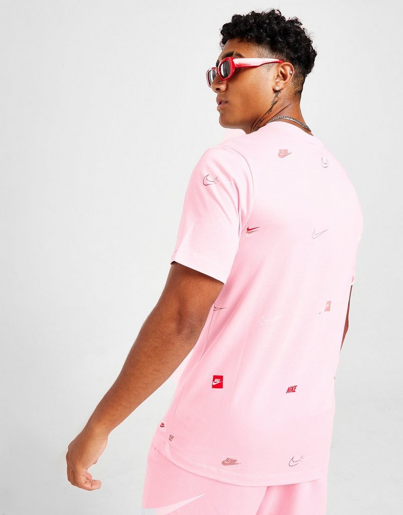 Koszulka, t-shirt męski NIKE T-SHIRT AOP LOGO T PINK DN5246-663 Różowy
