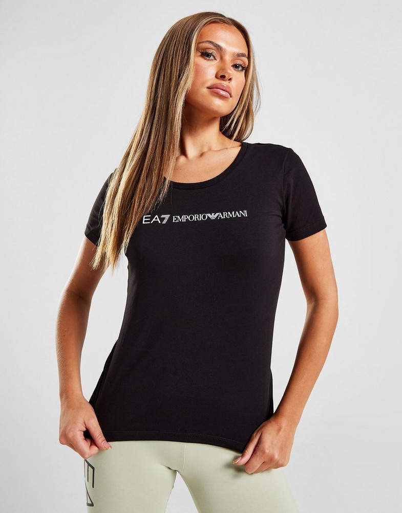Koszulka, t-shirt damski EMPORIO ARMANI KRÓTKI RĘKAW LOGO T-SHIRT 6LTTW0TJLYZ1200 Czarny
