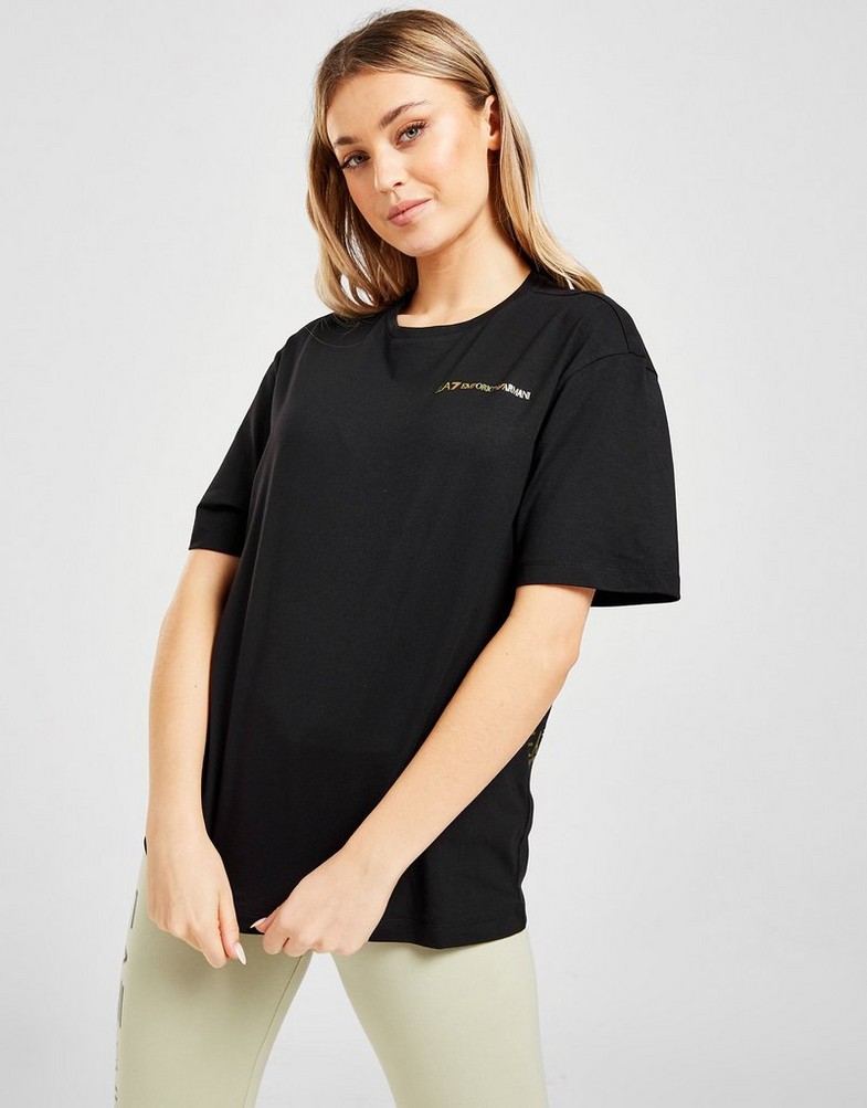 Koszulka, t-shirt damski EMPORIO ARMANI KRÓTKI RĘKAW CORE BOYFRIEND T-SHIRT 6LTT09TJGCZ1200 Czarny