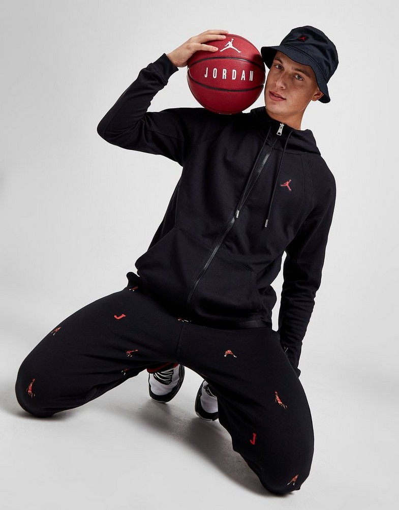 Pánska mikina JORDAN MIKINA JDAN FZ BLACK/RED DJ0886-010 Čierna